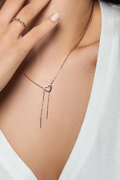 Колье из красного золота с фианитами